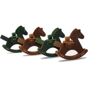Handmade Leather Bag Charms, Totes & Duffels, Cute Pony Keychain, Stylish Leather Bag Accessories, Office Desk Decoration Decompression Toy Christmas Ornament Leather Rocking Horse