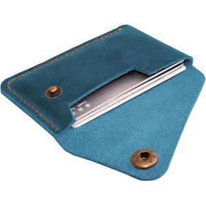 Leather Card Holder, Credit Card Wallet, Cardholder Wallet, Minimalist Wallet,Christmas Gift(Blue)