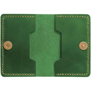 Leather Card Holder, Origami Wallet, Coin Purse Case, Credit Card Wallet, Credit Card Holder, Magnet button wallet Christmas gifts (Brown)(Green)