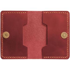 Leather Card Holder, Origami Wallet, Coin Purse Case, Credit Card Wallet, Credit Card Holder, Magnet button wallet Christmas gifts (Brown)(Red)