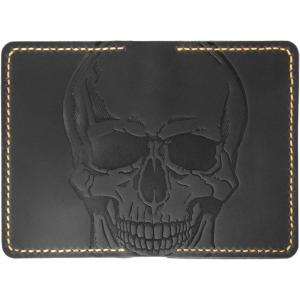 Leather for Men Front Pocket Card Holder, Minimalist Wallet, Leather Card Sleeve, Minimalist Handmade Card Holder(Style 2 (Skull and Bones))