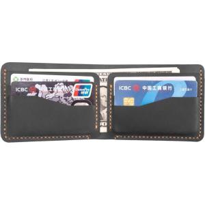 Personalized Bifold Wallet, Handmade Wallet for Men,Slim Leather Wallet, Man Wallet Gift for Anniversary, Graduation, Dad, Boyfriend, Engraved Custom Wallet（Black ）