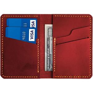 Personalized Handcrafted Custom Wallet, Bifold Card and Cash Wallet, Minimalist Leather Wallet, Leather Cardholder, Handmade Wallet, Mens Leather Wallet, Gift for Him (Brown)(Red)