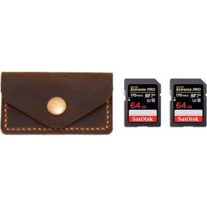 Personalized High Quality Leather SD Card Holder with 2 Card Slots, Leather SD Card Case, Crafted SD Card Wallet, Minimalist Design Memory Card Caddy