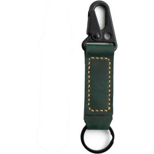handmade leather keychain,leather Vintage durability keychain, Gift For Birthday(Dark Green)