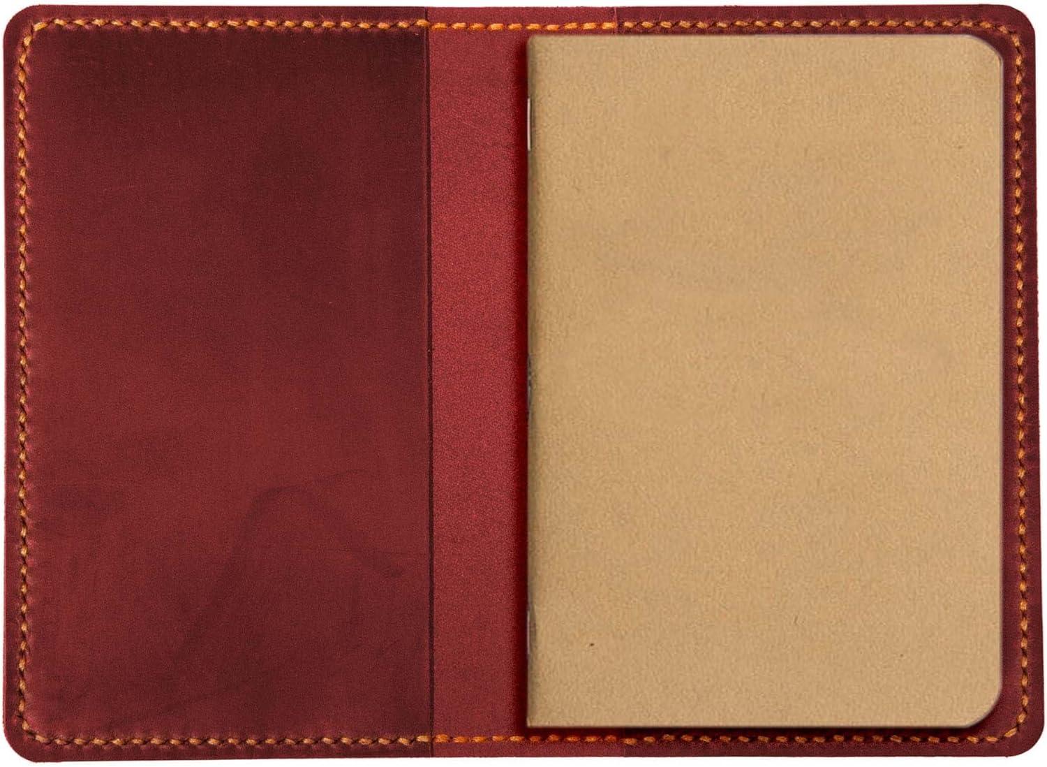 image:imageLeather Journal Cover for Moleskine Cahier Notebook Pocket size 35 x 55 Refillable Pocket Cover RedBlue