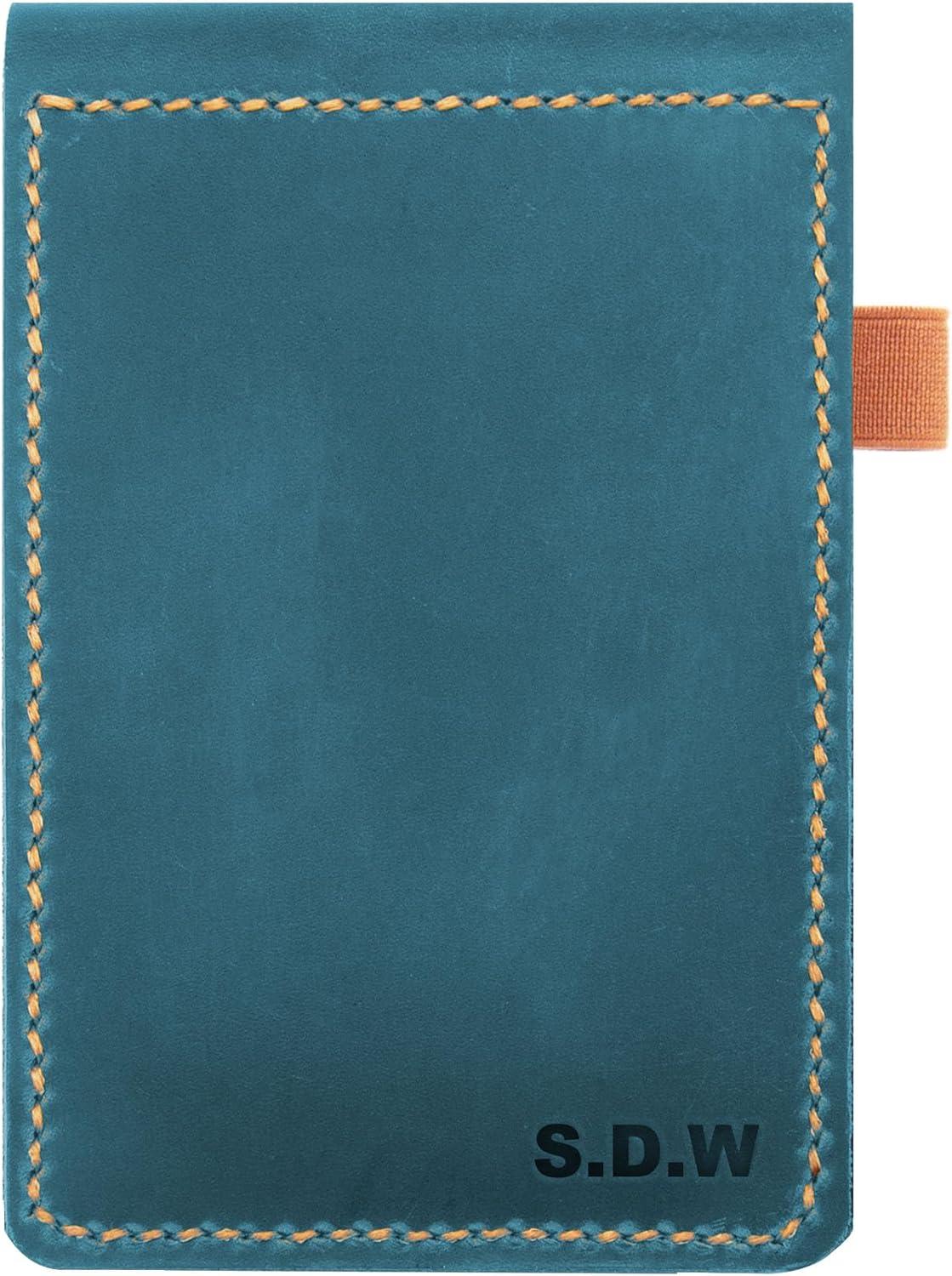 image:imagePersonalized Real Genuine Leather Notepad Cover For Mini Pocket Notebook 3 X 5 4 X 6 Leather Cover For Rite In The Rain TopSpiral NotebookCustomized Gift