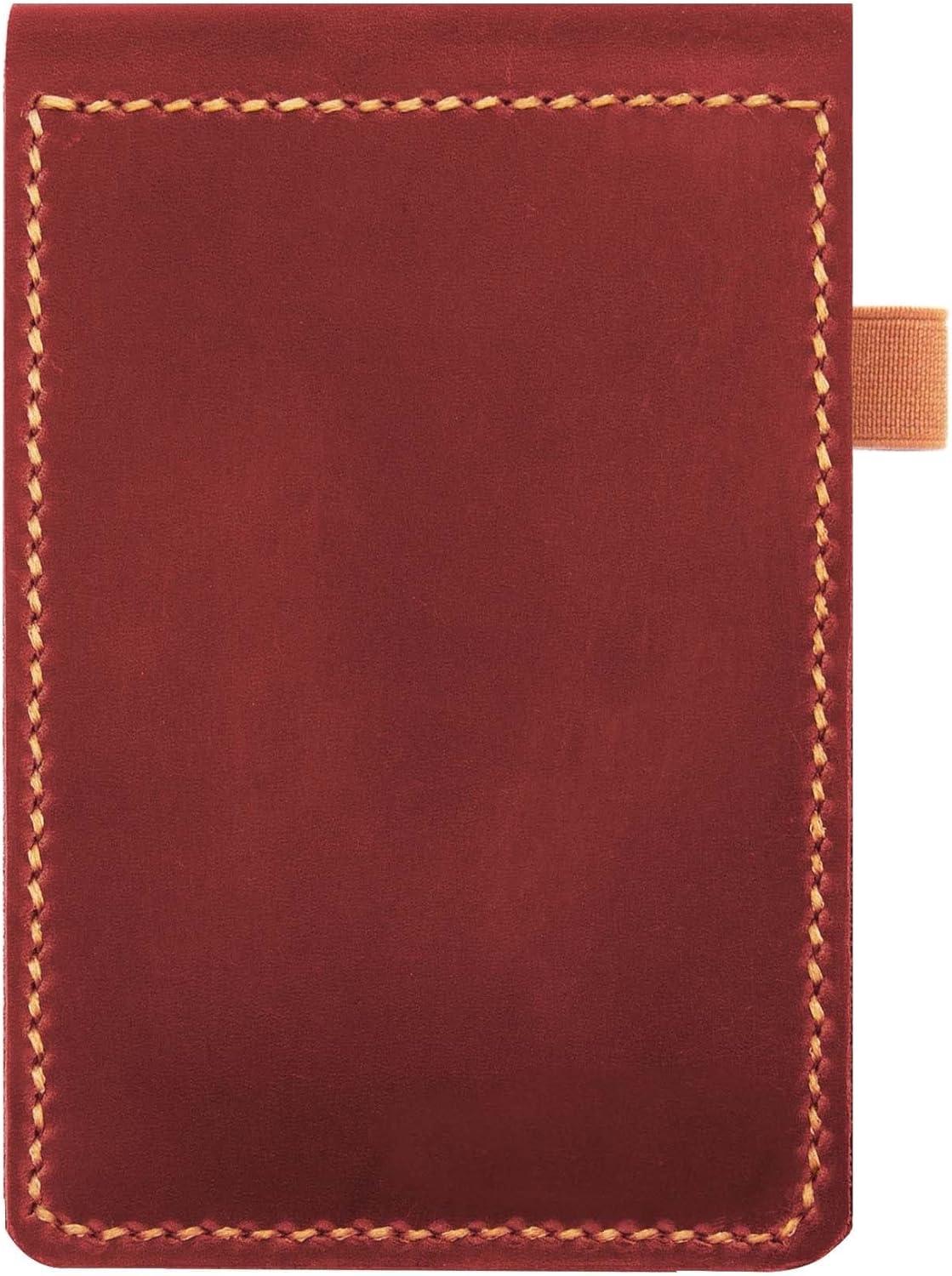 image:imageReal Genuine Leather Notepad Cover For Mini Pocket Notebook 3 X 5 Leather Cover For Rite In The Rain TopSpiral NotebookCustomized Gift RedBlack