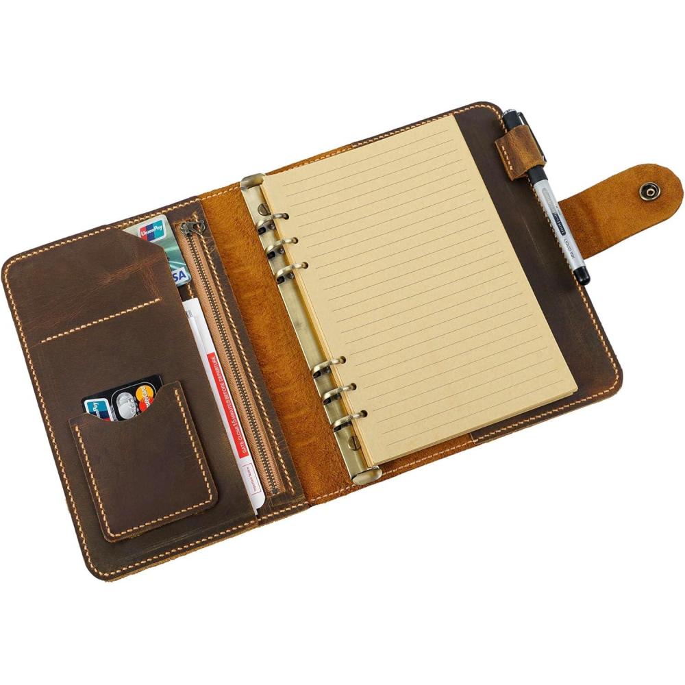 image:imageLeather A5 binder planner Refillable leather journal Leather notebook A5 ring binder Custom gift for him Leadership Gifts Corporate Gifts for Clients BrownBrown