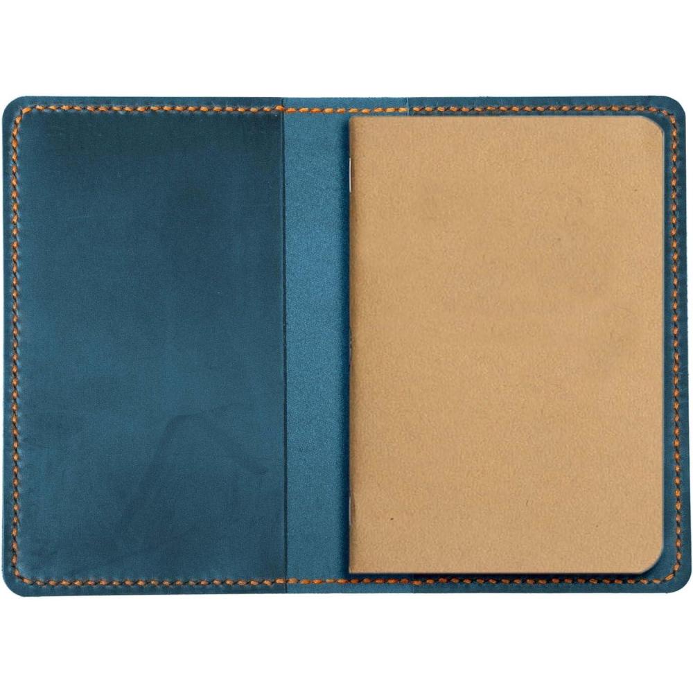 image:imageLeather Journal Cover for Moleskine Cahier Notebook Pocket size 35 x 55 Refillable Pocket Cover RedBlue