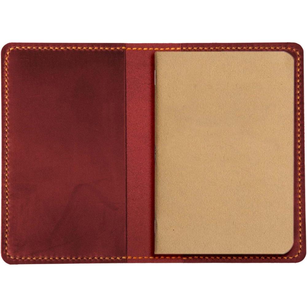 image:imageLeather Journal Cover for Moleskine Cahier Notebook Pocket size 35 x 55 Refillable Pocket Cover RedRed