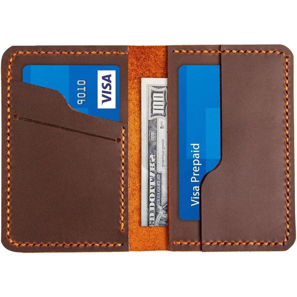 image:imageLeather for Men amp Women Front Pocket Card Holder Minimalist Wallet Front Pocket Wallet Leather Card Sleeve Minimalist Handmade Card Holder BrownBrownStyle 2