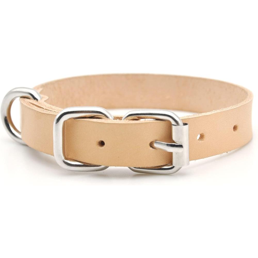 image:imageMinimalist Personalized Leather Dog Collar Engraved Dog Collar Puppy Collar Custom Dog Collar With Name Tag Leather Dog Collar With Rivets