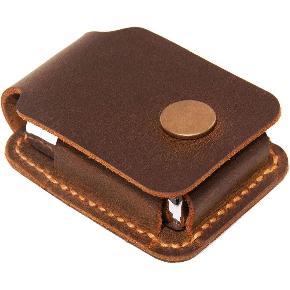 image:imagePersonalized Leather Lighter Case Handmade Leather Lighter Case for Men for Leather Zippo Cover Engraved Leather Lighter Holder Belt Case Birthday Gift for Him or Her