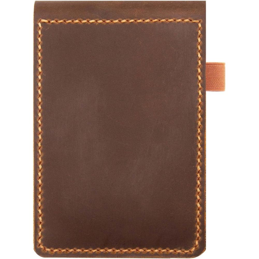 image:imageReal Genuine Leather Notepad Cover For Mini Pocket Notebook 3 X 5 Leather Cover For Rite In The Rain TopSpiral NotebookCustomized Gift RedBrown