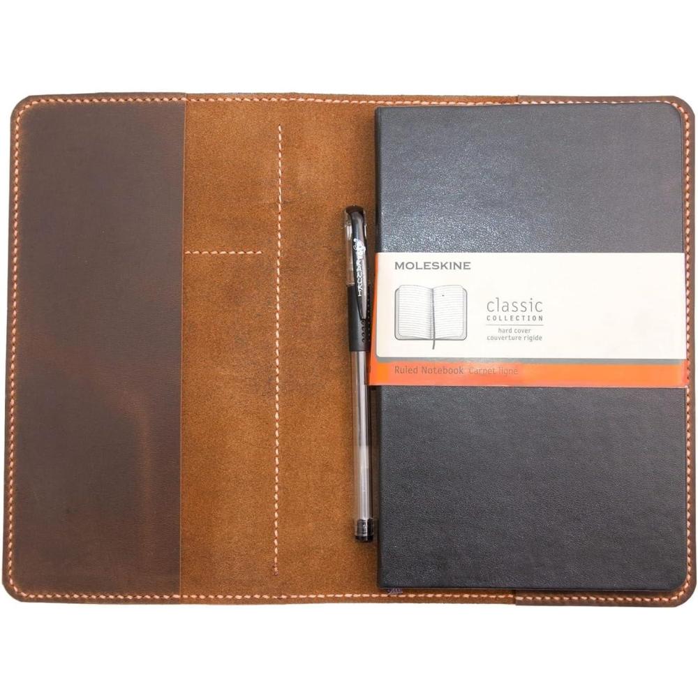 image:imageRefillable Journal cover for Classic moleskine Large sizeXL Large volant cahier journal portfolio 5 x 825 Notebook Cover BrownBrown