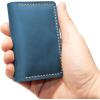 Leather for Men & Women Front Pocket Card Holder | Minimalist Wallet | Front Pocket Wallet | Leather Card Sleeve | Minimalist Handmade Card Holder (Brown)(Blue)