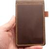 Real Genuine Leather Notepad Cover For Mini Pocket Notebook 3″ X 5″, Leather Cover For Rite In The Rain Top-Spiral Notebook,Customized Gift (Red)(Brown)