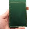 Real Genuine Leather Notepad Cover For Mini Pocket Notebook 3″ X 5″, Leather Cover For Rite In The Rain Top-Spiral Notebook,Customized Gift (Red)(Dark Green)