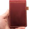 Real Genuine Leather Notepad Cover For Mini Pocket Notebook 3″ X 5″, Leather Cover For Rite In The Rain Top-Spiral Notebook,Customized Gift (Red)(Red)