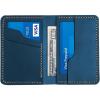 Leather for Men & Women Front Pocket Card Holder | Minimalist Wallet | Front Pocket Wallet | Leather Card Sleeve | Minimalist Handmade Card Holder (Brown)(Blue（Style 2）)