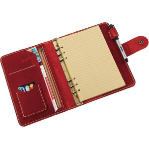 Leather A5 binder planner, Refillable leather journal, Leather notebook, A5 ring binder, Custom gift for him, Leadership Gifts, Corporate Gifts for Clients (Brown)(Red)