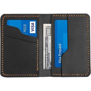 Leather for Men & Women Front Pocket Card Holder | Minimalist Wallet | Front Pocket Wallet | Leather Card Sleeve | Minimalist Handmade Card Holder (Brown)(Black（Style 2）)