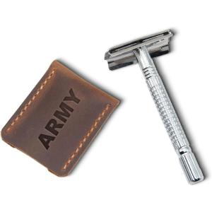 Personalized Distressed Brown Leather Safety Razor Head Cover Case/Handmade Razor Sheath, Razor Cover, Leather, Razor Protector, Razorblade Sheath