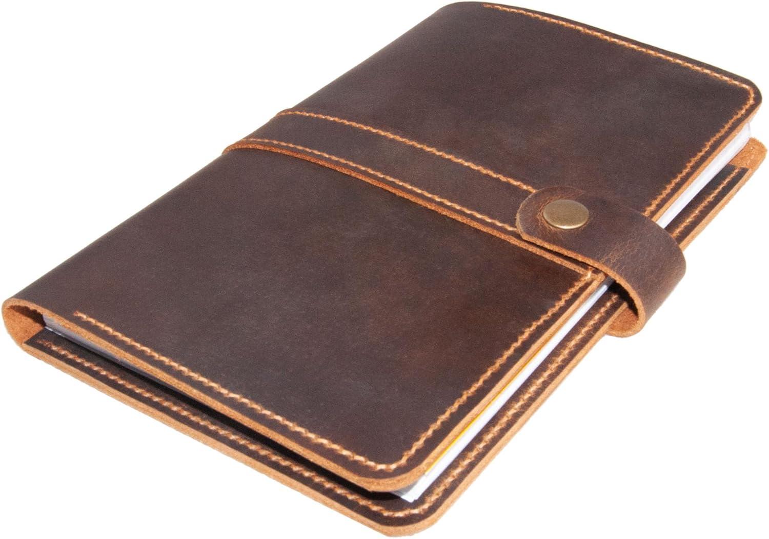 image:imagePersonalized Leather Cover for Tops Steno Pad 6x9 Handmade Leather Top Bound Spiral Notebook Cover Folio Cover Compatible with 6x88 Top Bound Notepad