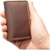 Leather for Men & Women Front Pocket Card Holder | Minimalist Wallet | Front Pocket Wallet | Leather Card Sleeve | Minimalist Handmade Card Holder (Dark Green)(Brown（Style 2）)