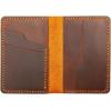 Leather for Men & Women Front Pocket Card Holder | Minimalist Wallet | Front Pocket Wallet | Leather Card Sleeve | Minimalist Handmade Card Holder (Dark Green)(Brown（Style 2）)