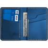 Leather for Men & Women Front Pocket Card Holder | Minimalist Wallet | Front Pocket Wallet | Leather Card Sleeve | Minimalist Handmade Card Holder (Dark Green)(Blue)