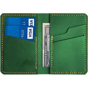 Leather for Men & Women Front Pocket Card Holder | Minimalist Wallet | Front Pocket Wallet | Leather Card Sleeve | Minimalist Handmade Card Holder (Dark Green)(Dark Green)