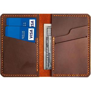 Leather for Men & Women Front Pocket Card Holder | Minimalist Wallet | Front Pocket Wallet | Leather Card Sleeve | Minimalist Handmade Card Holder (Dark Green)(Brown)