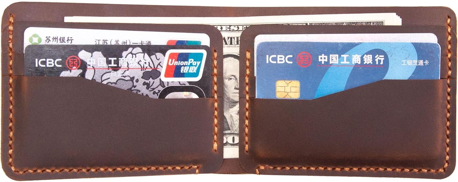 image:imagePersonalized Bifold Wallet Handmade Wallet for MenSlim Leather Wallet Man Wallet Gift for Anniversary Graduation Dad Boyfriend Engraved Custom WalletRed
