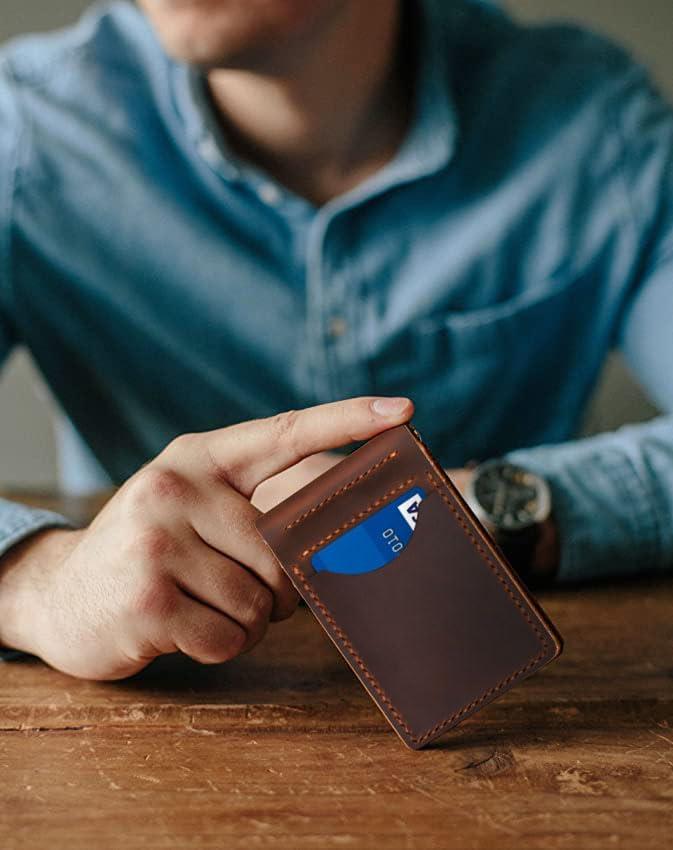 image:imagePersonalized Leather BiFold Wallet Genuine Leather Handmade Wallets Money Clip Wallets for Men Billfold Wallet Slim Wallet Christmas Gifts
