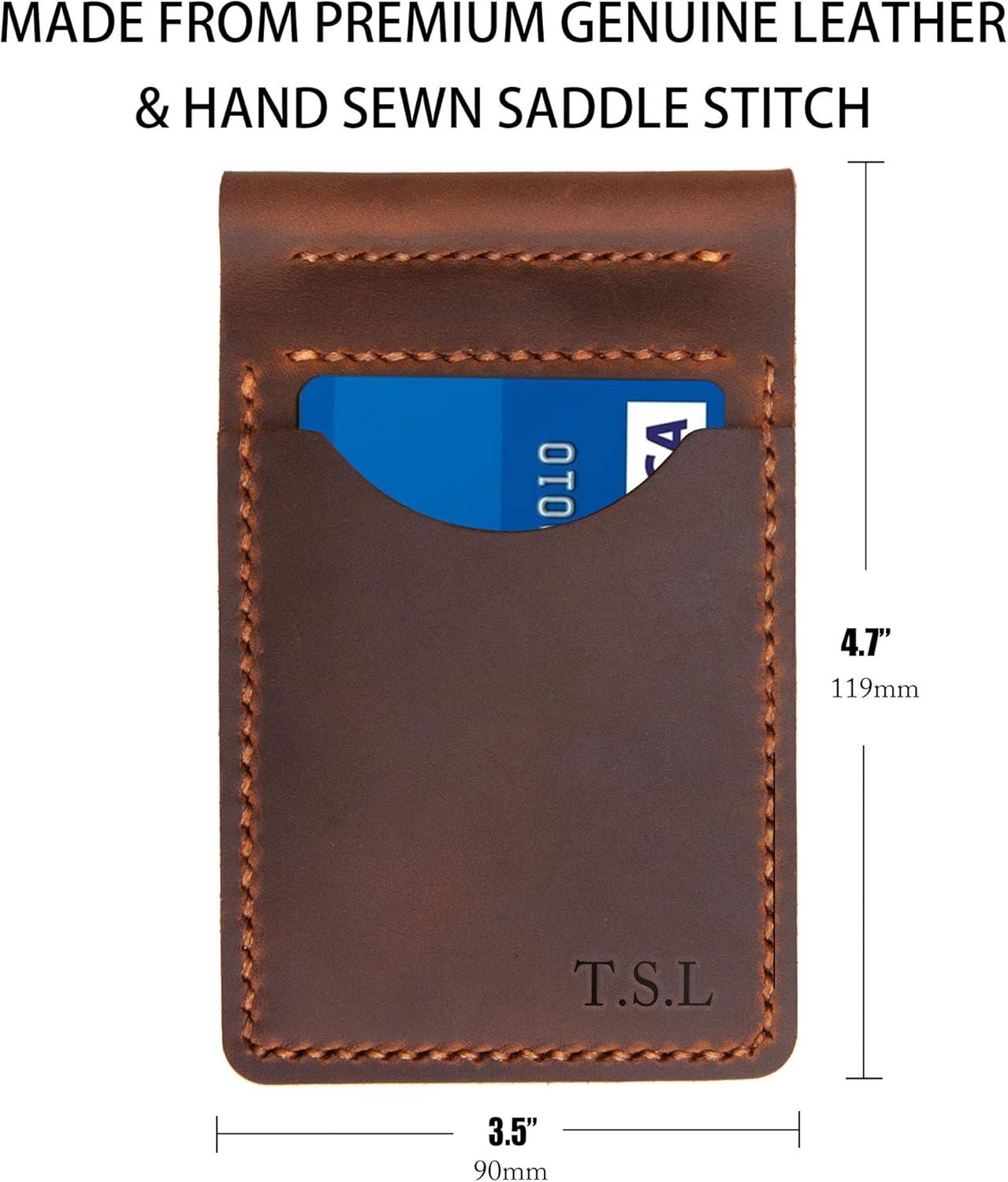 image:imagePersonalized Leather BiFold Wallet Genuine Leather Handmade Wallets Money Clip Wallets for Men Billfold Wallet Slim Wallet Christmas Gifts
