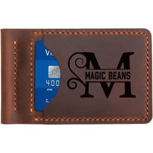 Personalized Leather Bi-Fold Wallet, Genuine Leather Handmade Wallets Money Clip, Wallets for Men, Billfold Wallet, Slim Wallet, Christmas Gifts